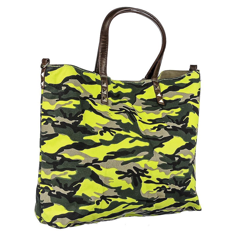 INSTYLE CO. Camo Hobo Handbag 23202/LIME - Shiekh