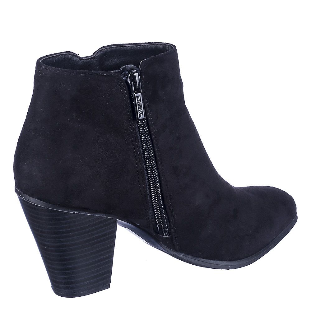 womens black suede ankle boots low heel