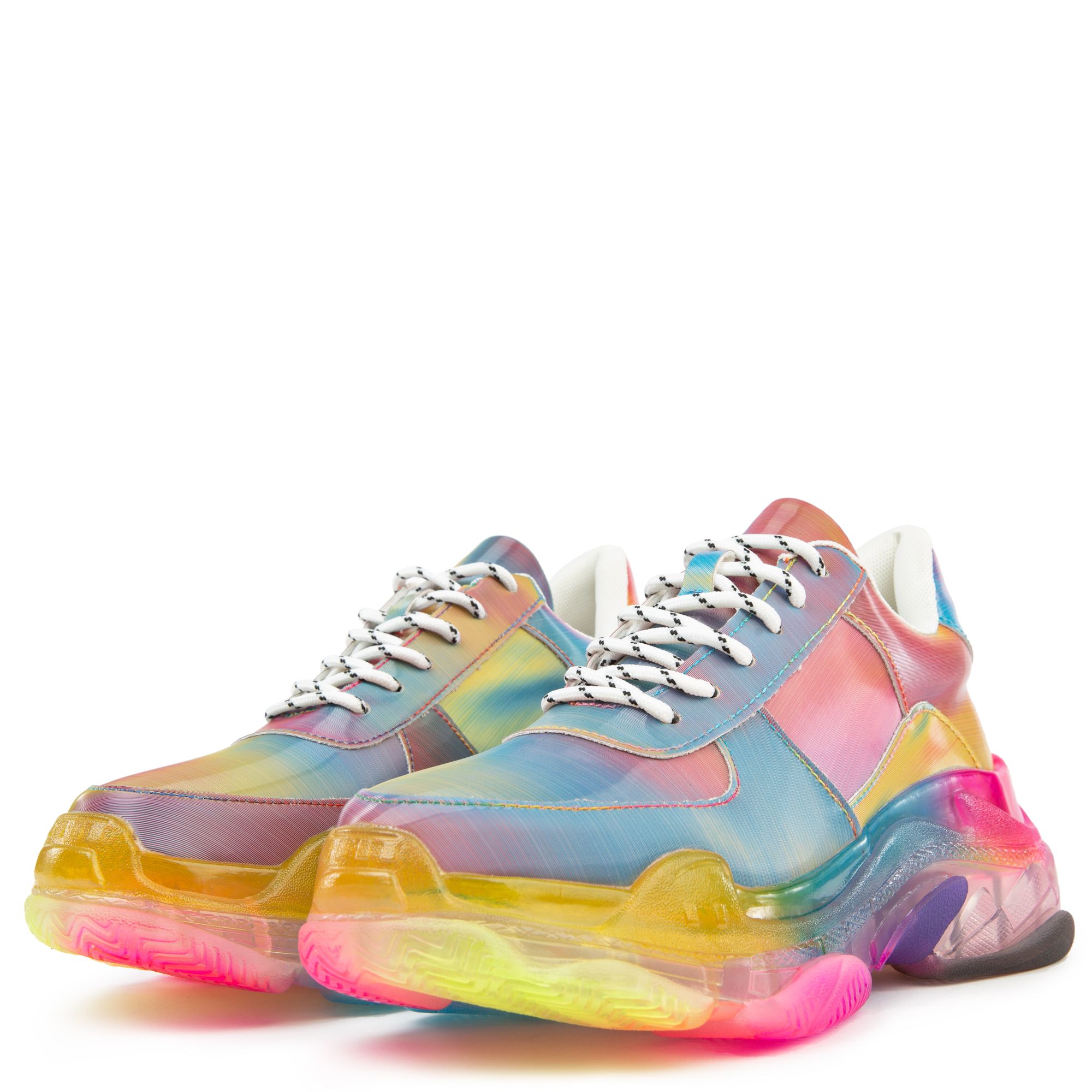 Cape Robbin Women's Euro Flatform Sneakers | Rhinestone Fashion Sneakers With Lightly Padded Insole & Rubber Sole - View #3