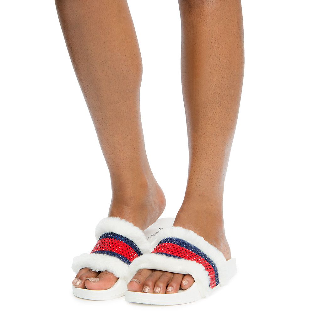 BAMBOO Cozy87S Slides JPM COZY87S/WHTFUR Shiekh