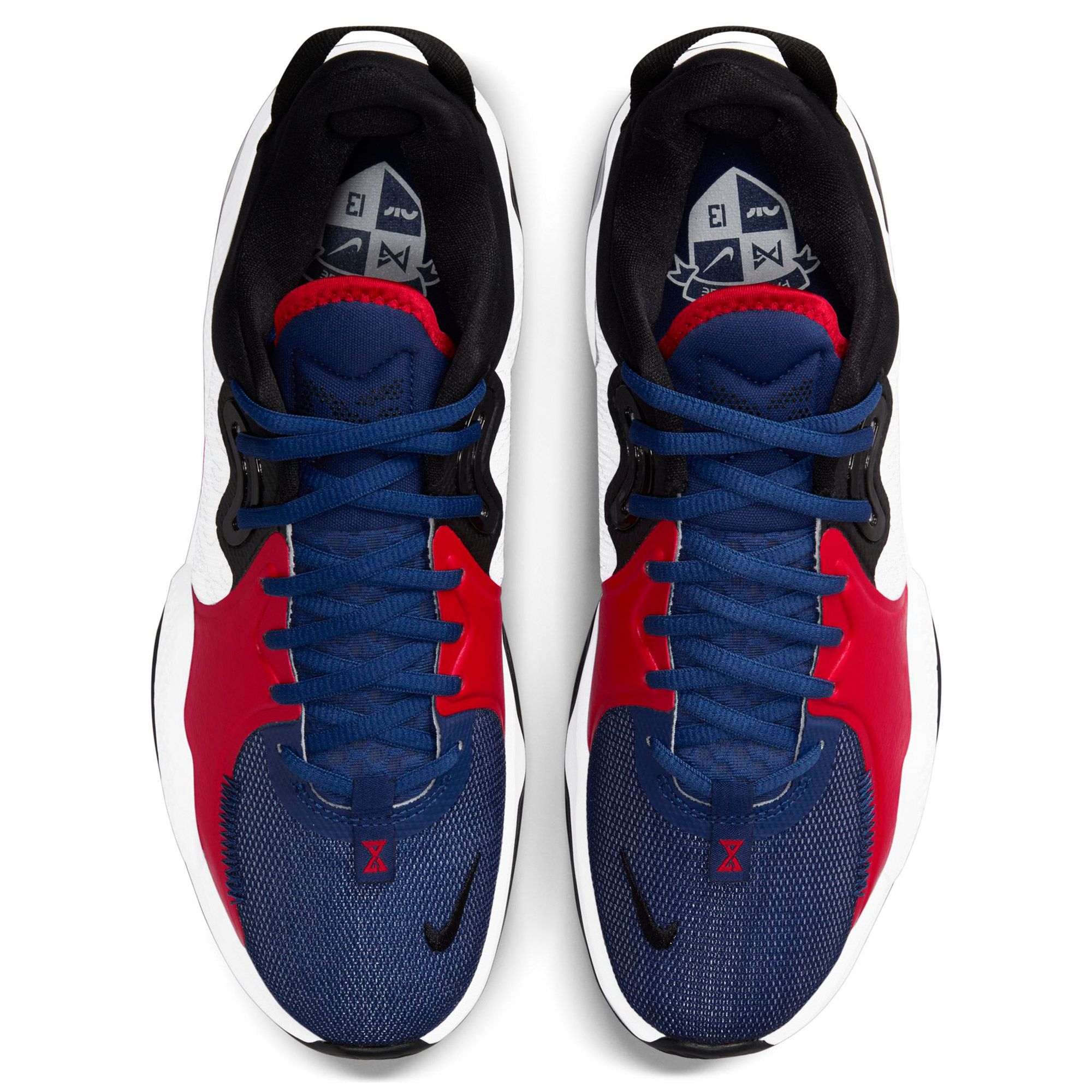 NIKE PG 5 Paul George White Red Blue Basketball Shoes CW3143-101 Sz 9.5