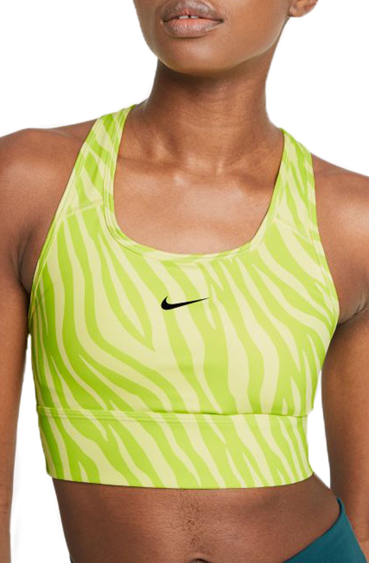Nike - Swoosh Iconclash DRI-FIT Removable padding Back mesh trim Sports Bra  M