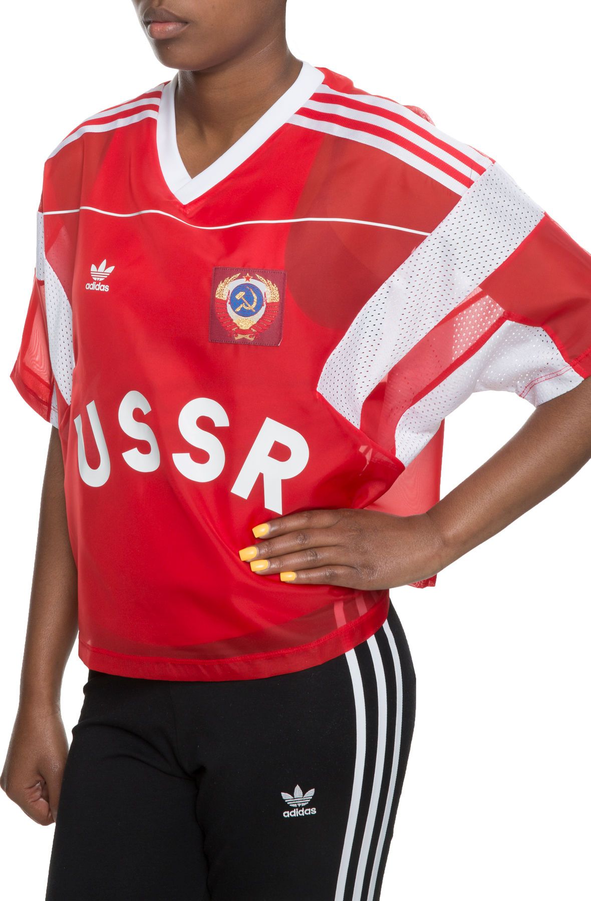 ADIDAS The Layer Tee Ussr in CY0683-RED - Shiekh