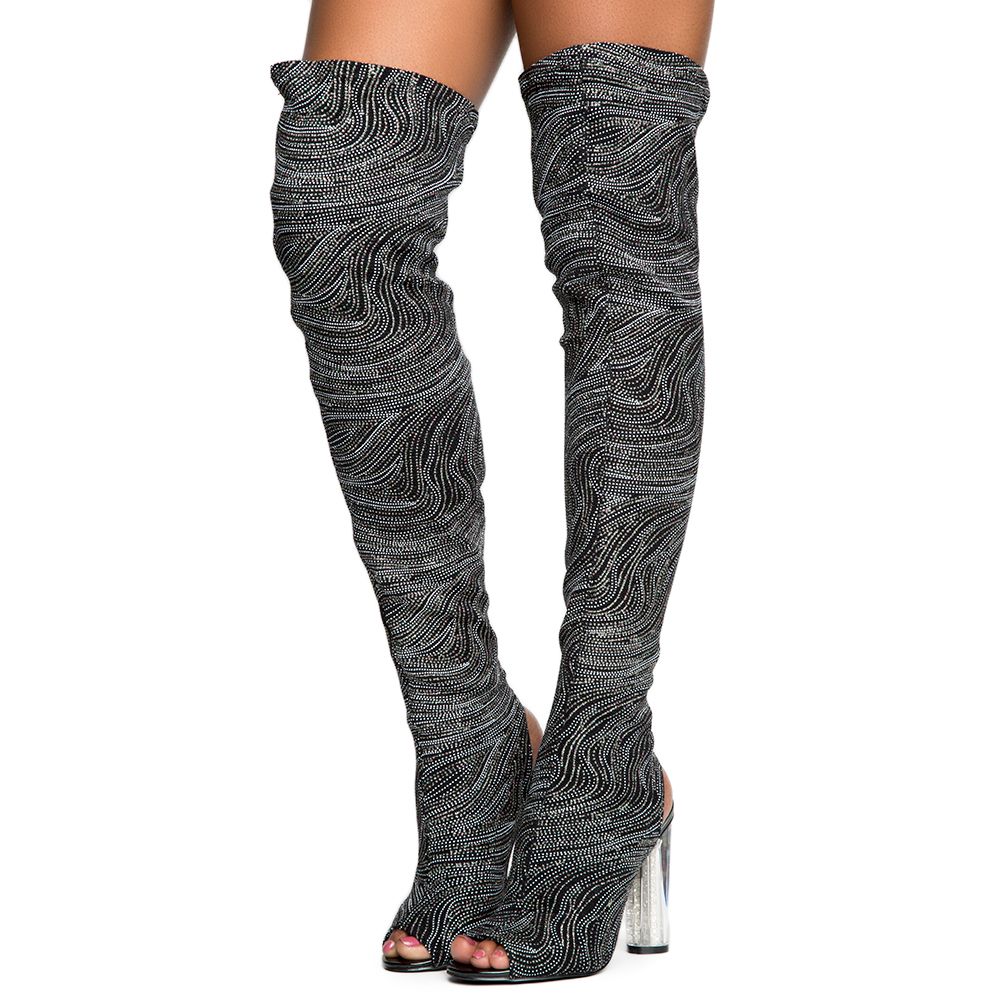 CAPE ROBBIN Connie-44 Women's Black Heeled Boots CONNIE-44/RHIN