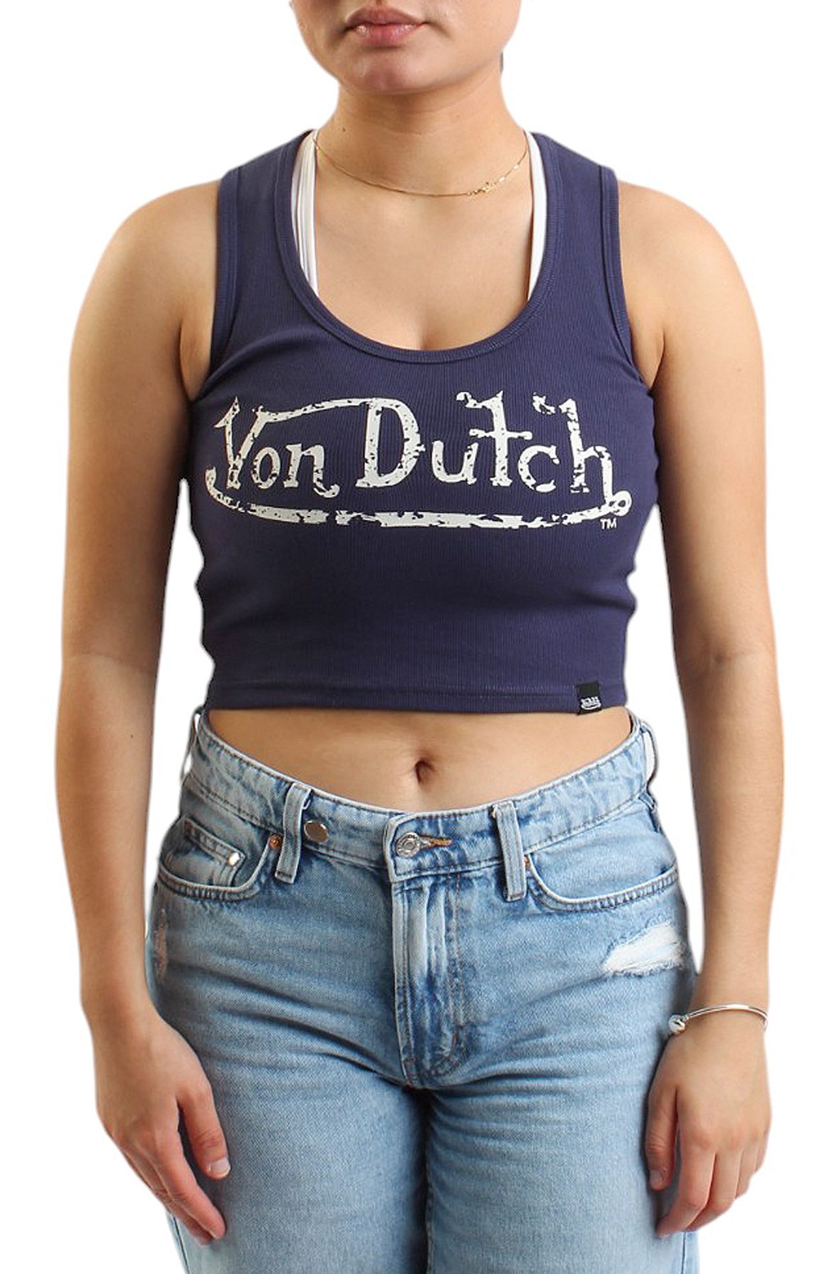 VONDUTCH Rib Tank Top VDSB4TP034-NAVY - Shiekh