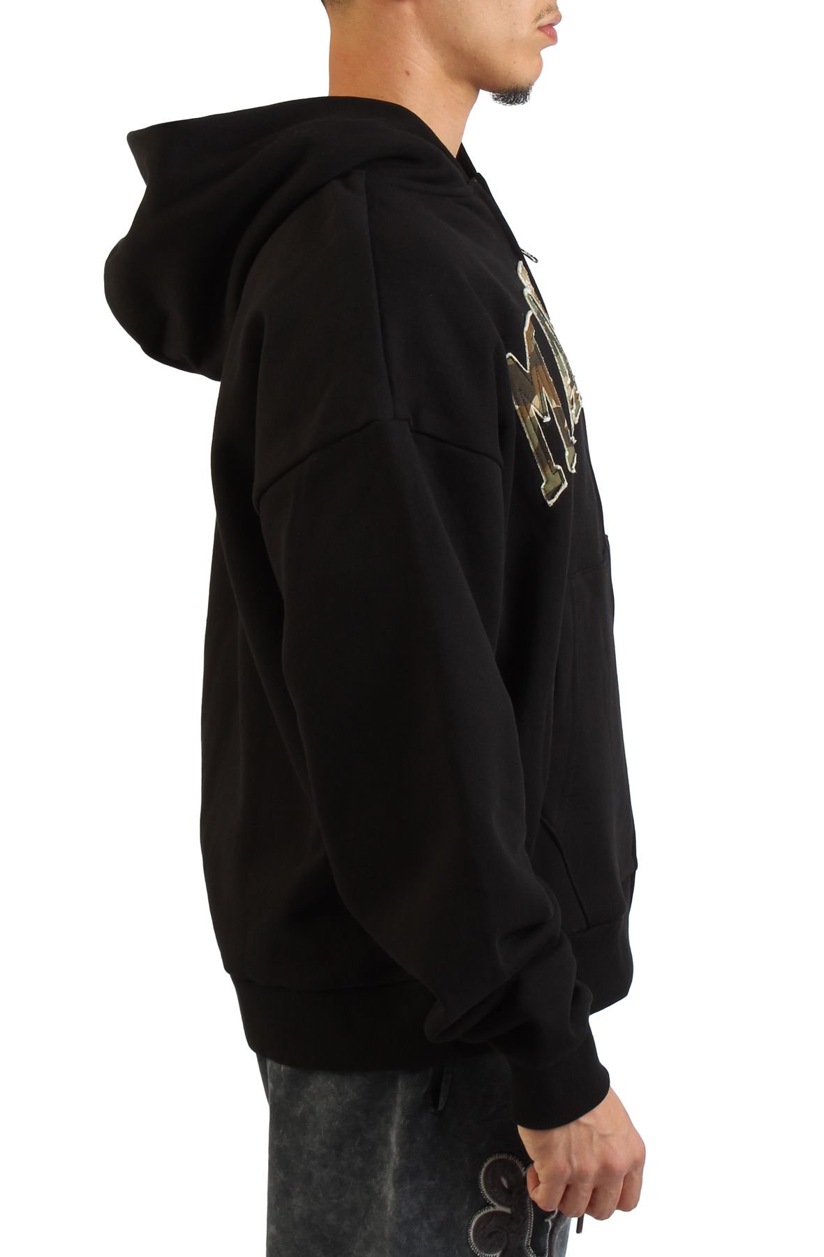 MARKET Camo Arc Appliqué Logo Zip-Up Hoodie MKT25Q2-HD250BLK - Shiekh