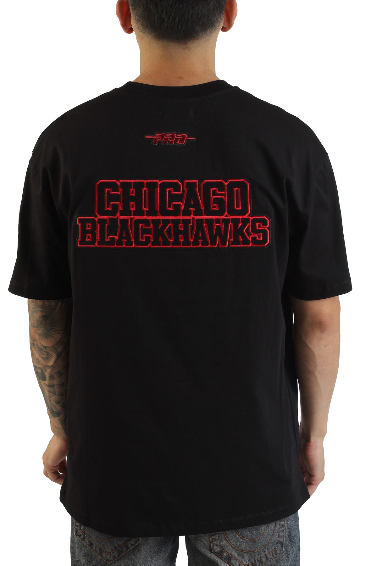 PRO STANDARD NHL Chicago hawks Double Logo T-Shirt HCB168096-BLK