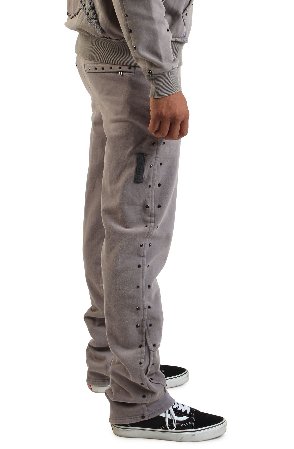 HUDSON Dazzle Stud Fleece Flare Jogger 606-GRY - Shiekh