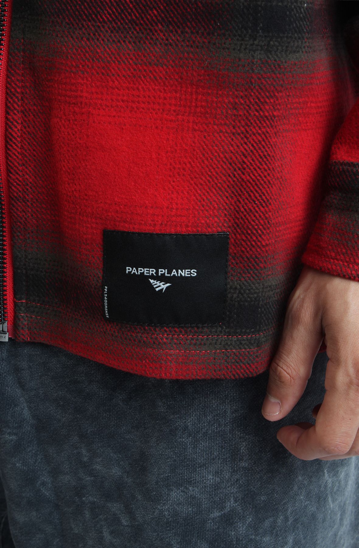 PAPER PLANES Shadow Plaid Zip Flannel Shirt 300466-RDPLD - Shiekh