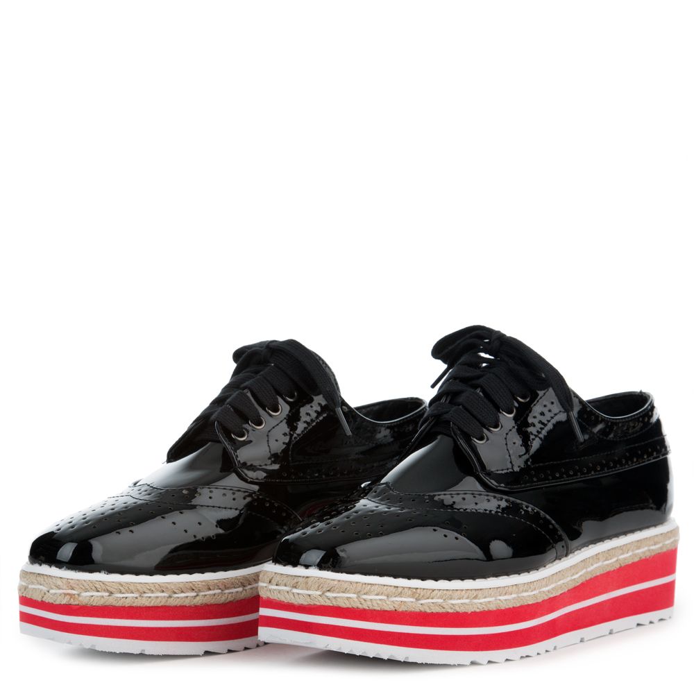 CAPE ROBBIN Roxy-1 Black Platform Sneakers ROXY-1/BLK - Shiekh