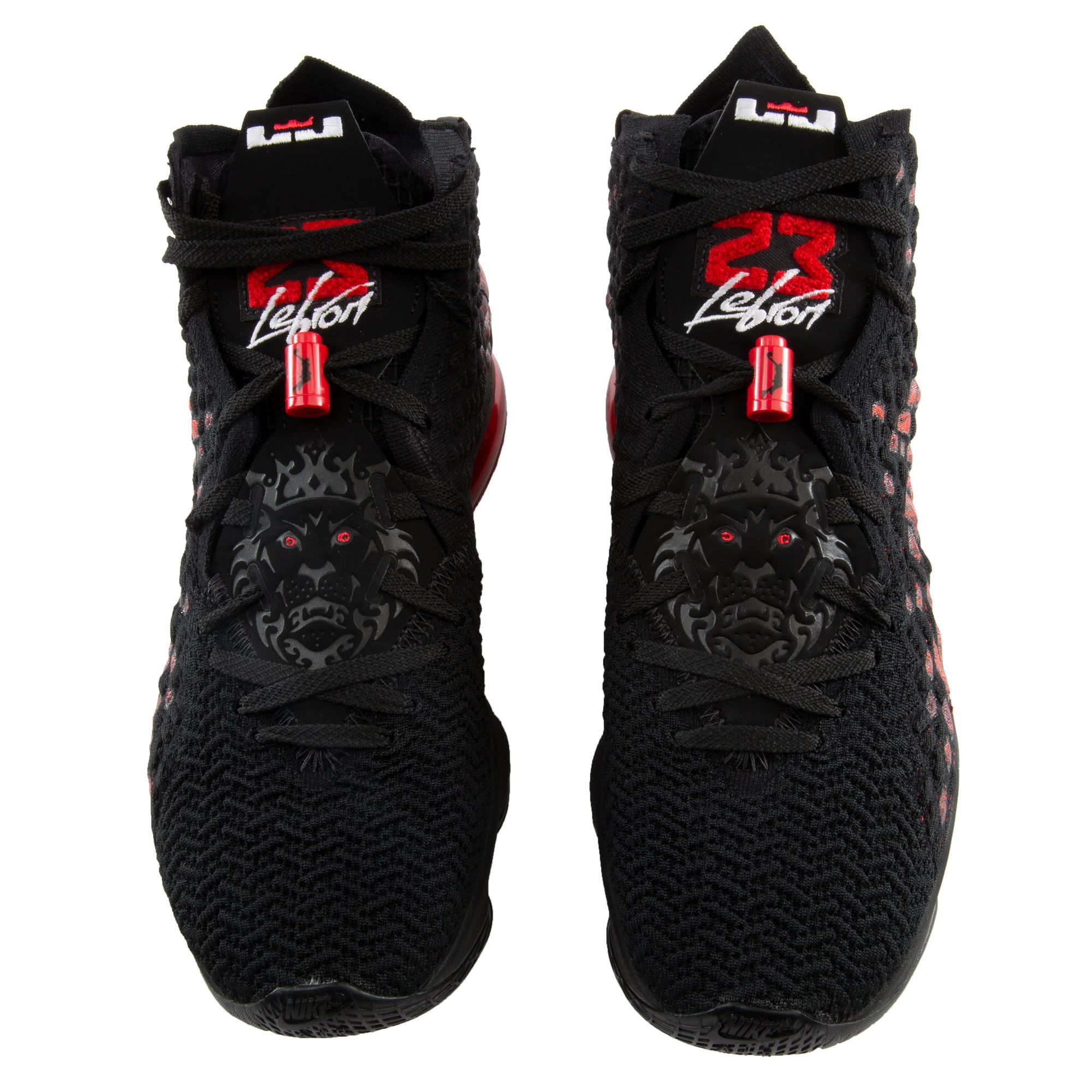 lebron 18 black white university red