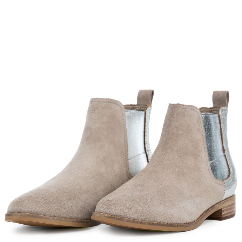 TOMS Toms Ella Desert Taupe Suede Metallic Bootie 10010899 Shiekh