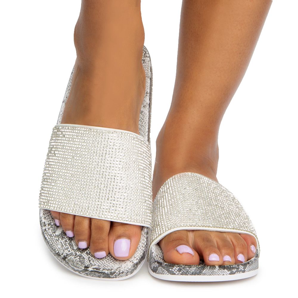 rhinestone slides women