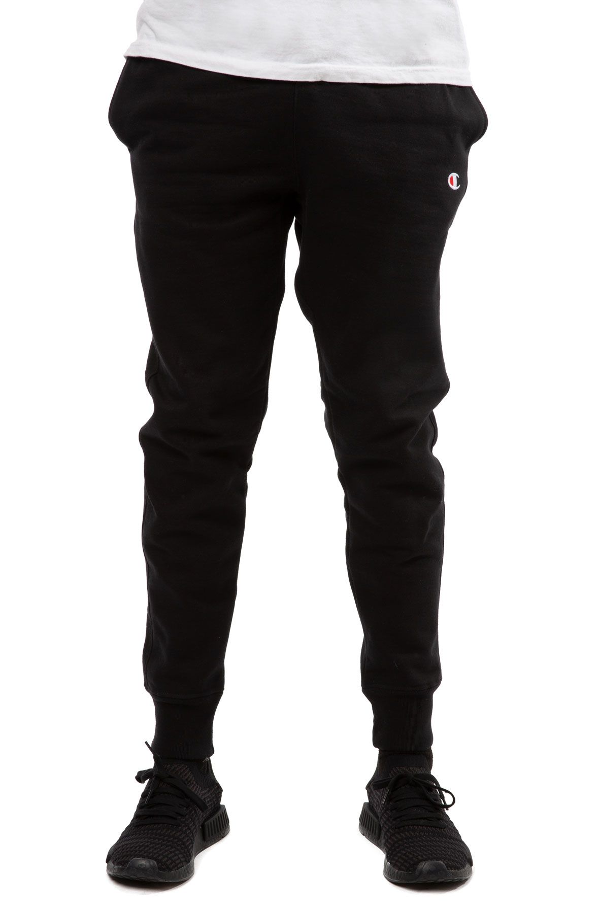 champion reverse weave black joggers pants