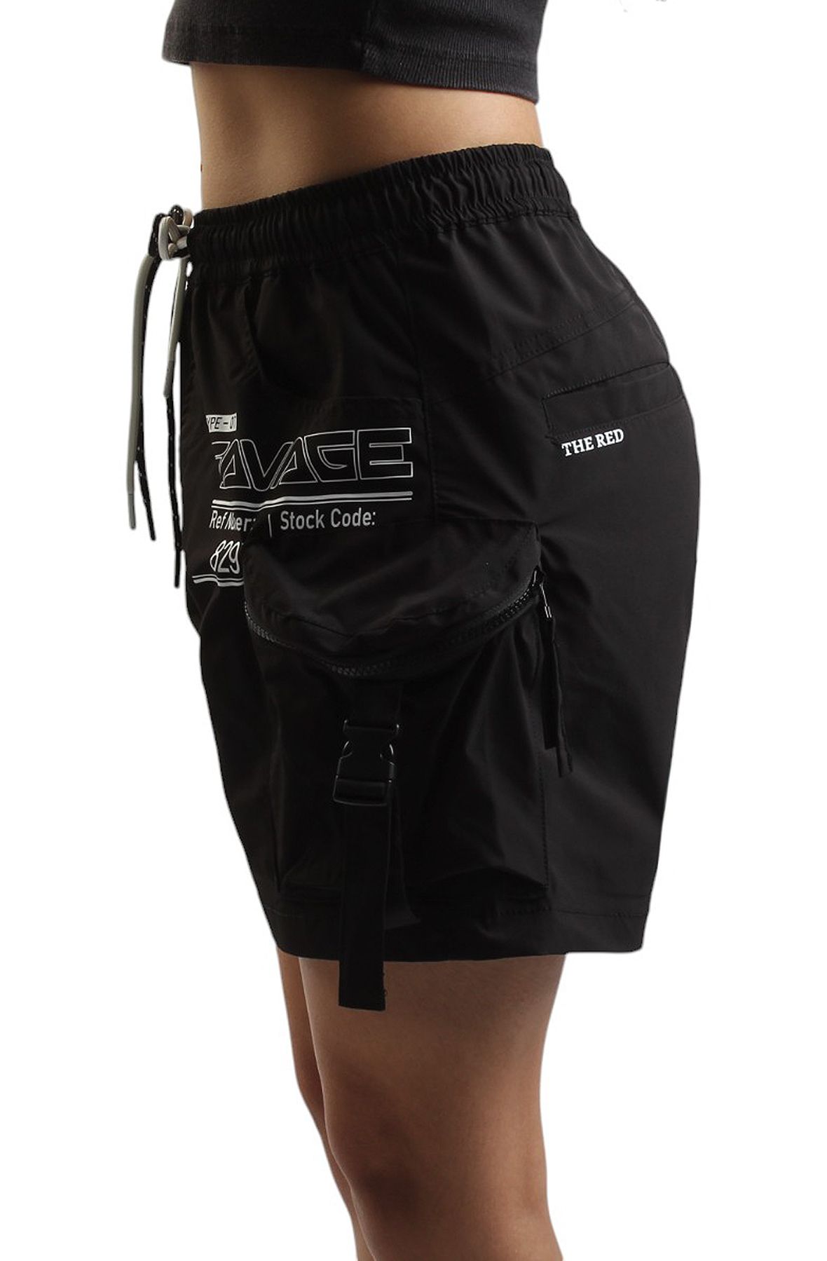 SMOKE RISE Woven Cargo Shorts ES25172-BLK - Shiekh