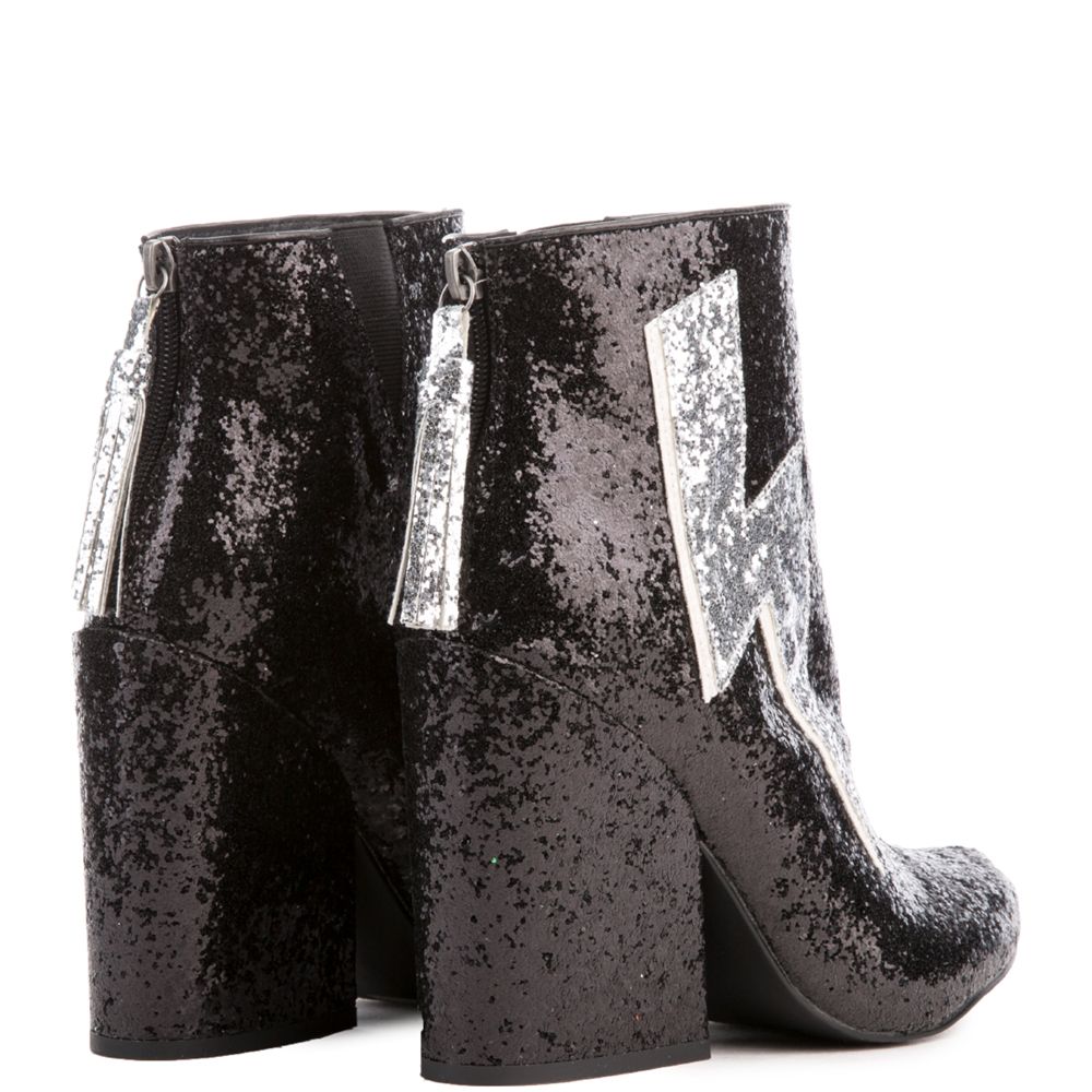 YRU Ziggy Glitter Heeled Booties ZIGGY BLACK Shiekh