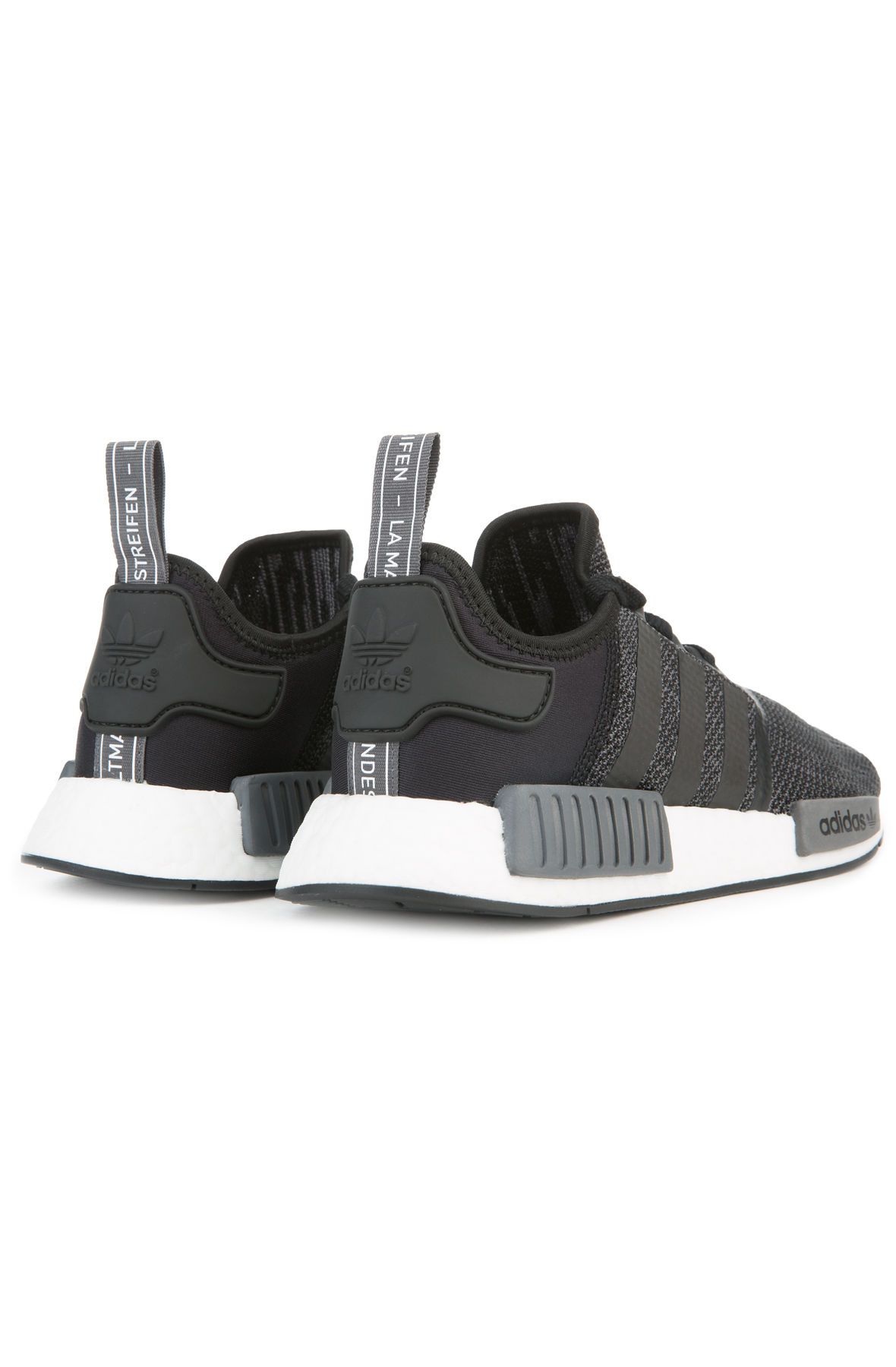 ADIDAS The Men s NMD R1 in Core Carbon and White B79758 BLK Shiekh