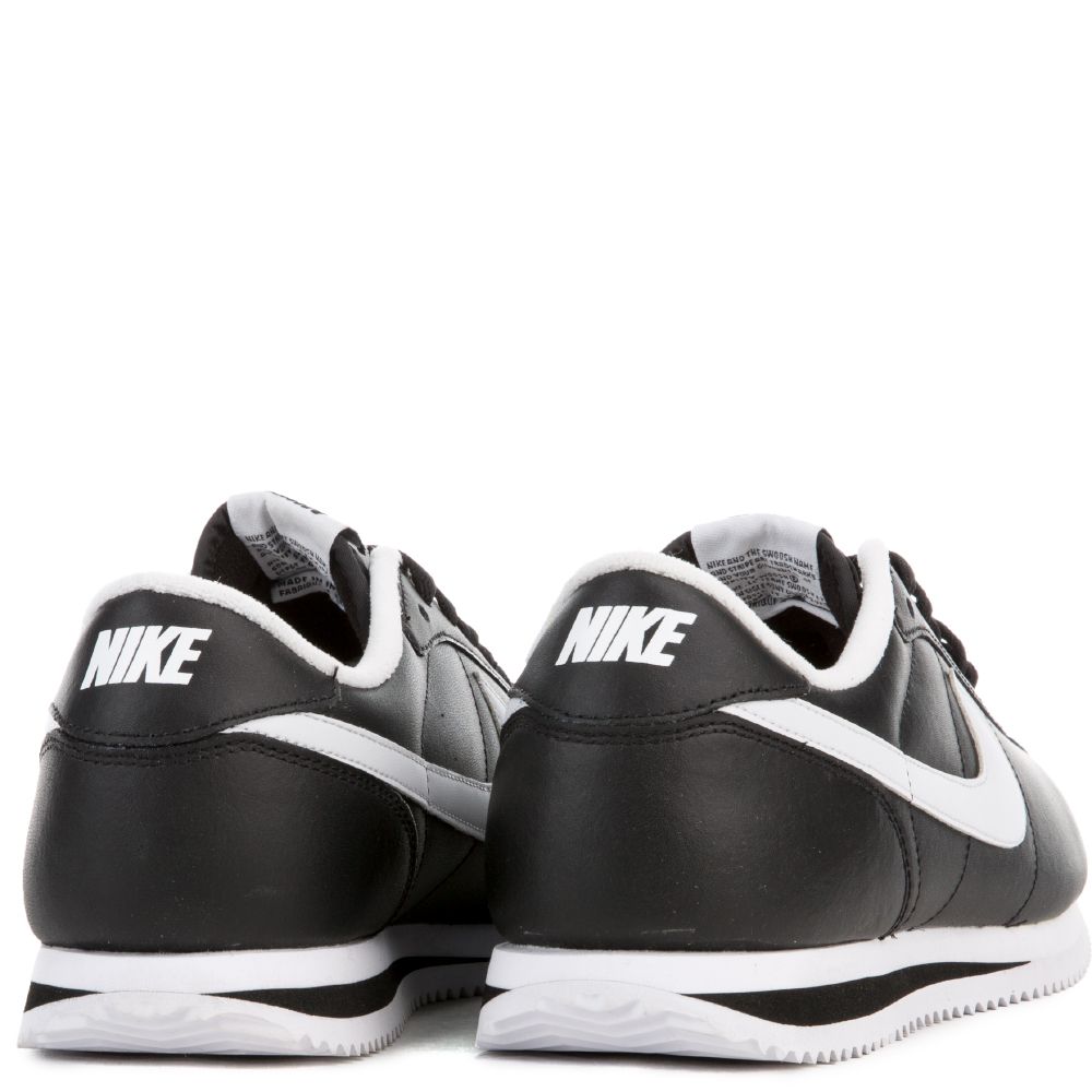 Nike Classic Cortez Basic 316418-012 Mens Size 12 Black Leather Athletic Shoes NIKE Cortez Black White Leather Casual Shoes 316418-012 Mens  main image 4