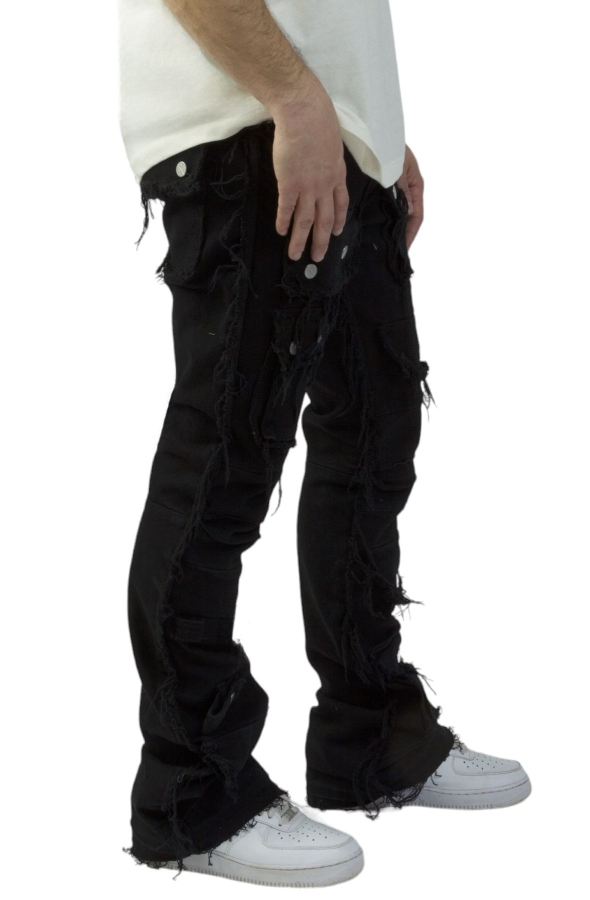 [teket] / ☆ 24FW Weekend Cargo Jeans / Black/ UNISEX black-denim-cargo-pants-