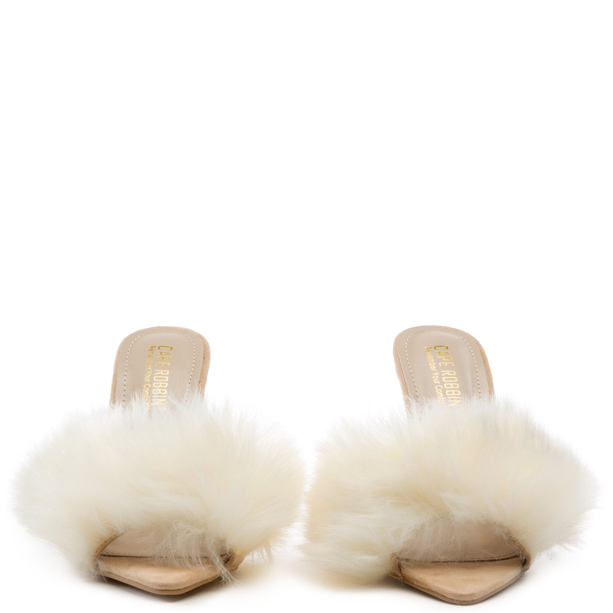 CAPE ROBBIN Fuji Fur High Heels FUJI-NUD - Shiekh