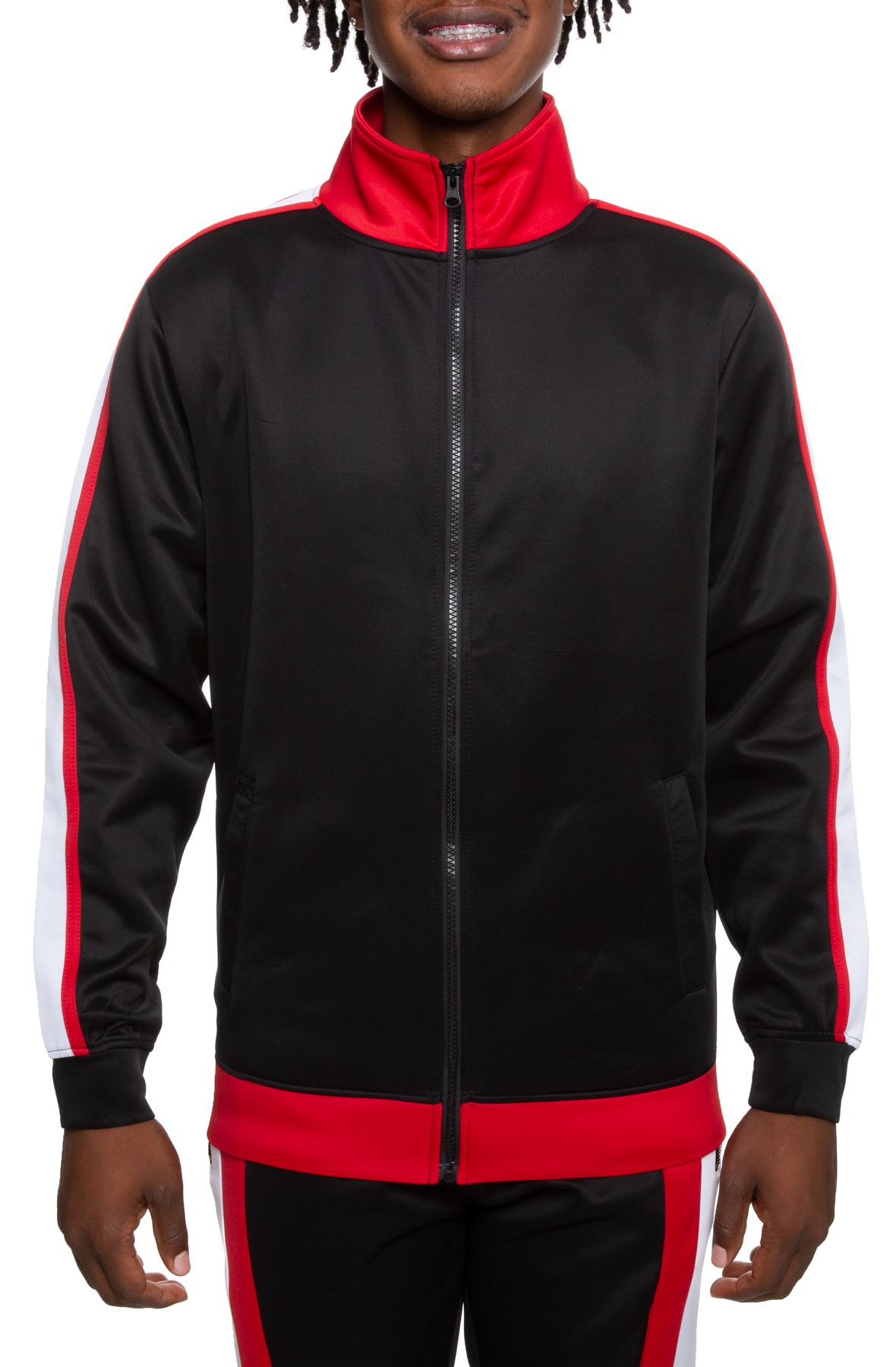 blocked warm up track jacket