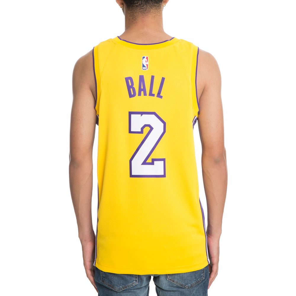 Youth Nike Swingman Lonzo Ball #2 Los Angeles Lakers Jersey Yellow