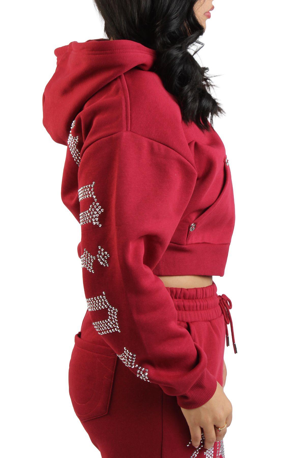 Ninety Girl Rhinestone Fur Zip Hoodie 9090 Gye RL_ and PS – YZ