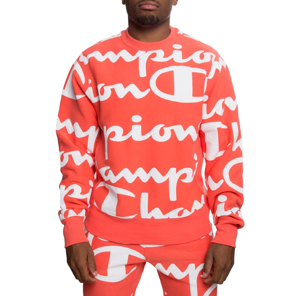 Champion reverse weave on sale all over print sweatshirt