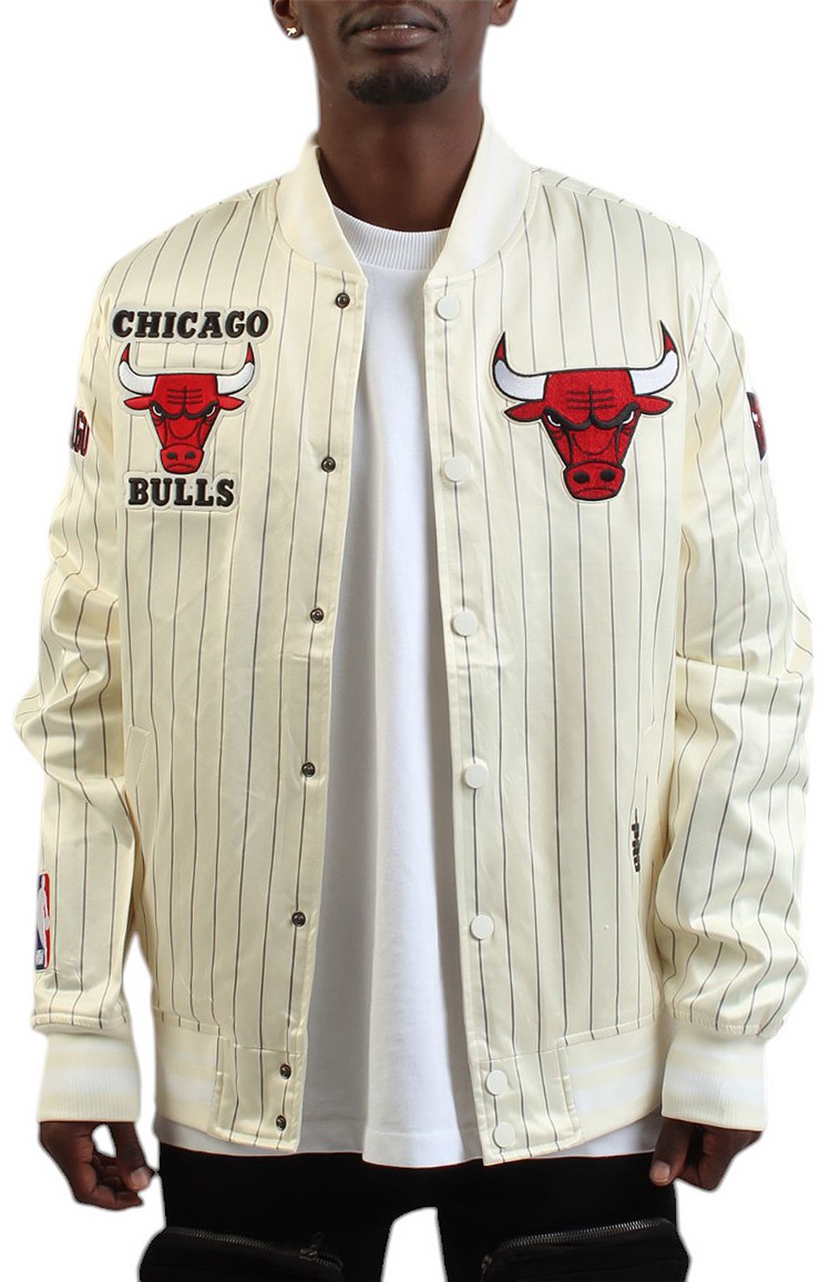 Bulls Star　ツアーモデル JUMB PRO STANDARD Bulls Pinstripe Satin Jacket BCB6515425-ELY - Shiekh
