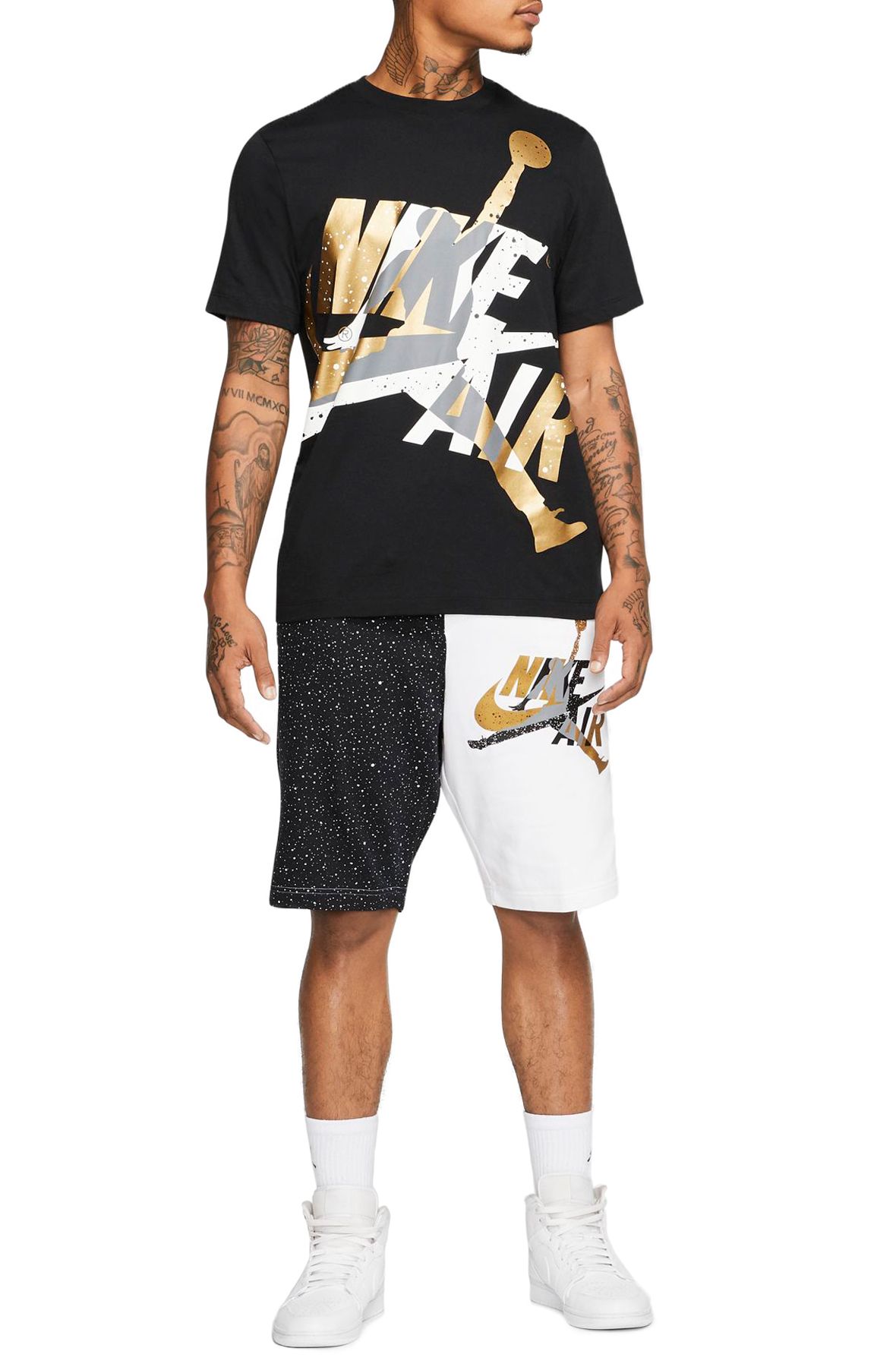 Jordan Men Jumpman Classics Tee (black / smoke grey / metallic gold)