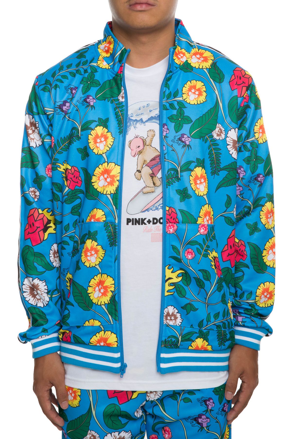 PINK DOLPHIN The Wave Sport Track Jacket in Floral PSQSTT1B - Shiekh