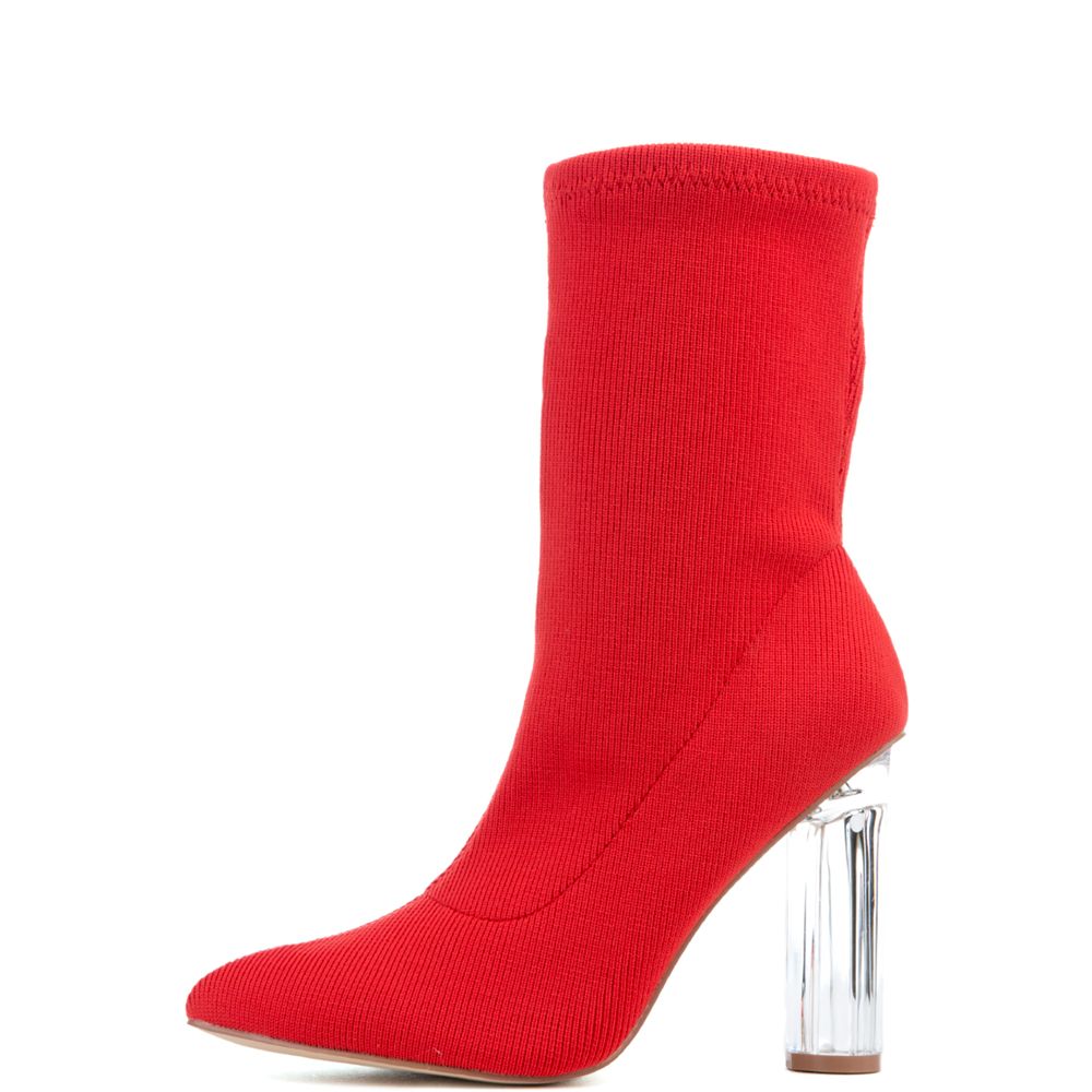 red clear booties
