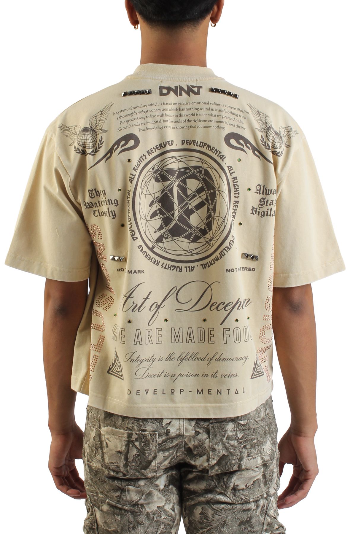 REBEL MINDS Illusions Cropped T-Shirt 752-134KH - Shiekh