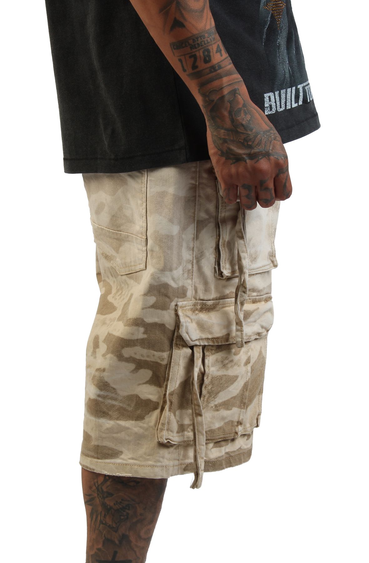 SMOKE RISE Carbon Camo Cargo Shorts TS26S421SK-SAND - Shiekh