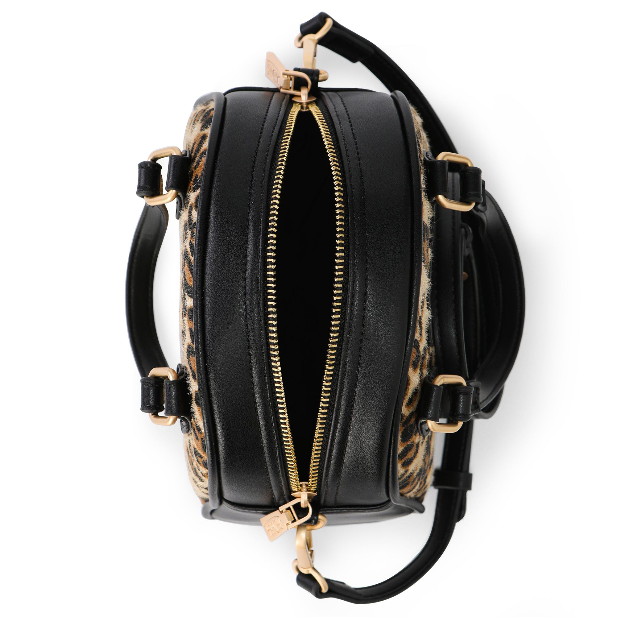 VONDUTCH Vegan Pony Hair Cheetah Bowling Bag VDBB-1001LEO