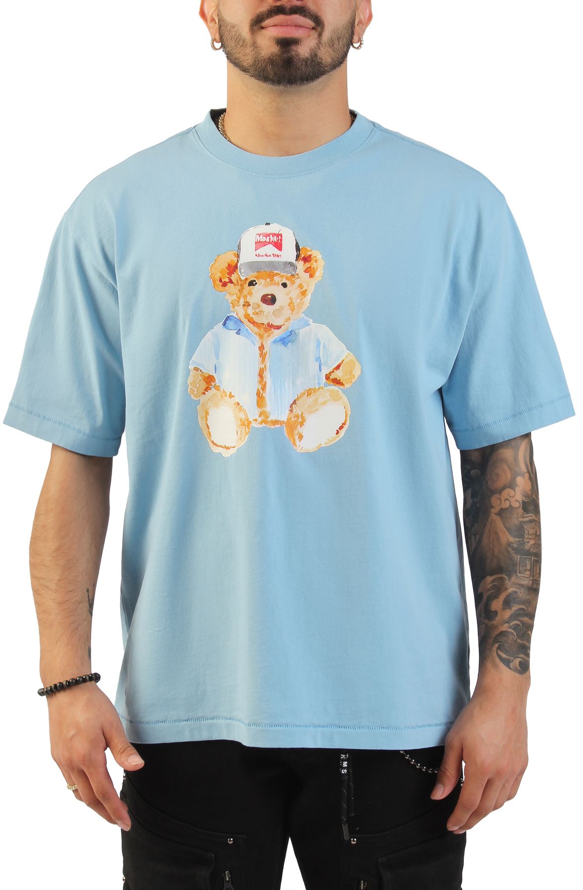 MARKET Watercolor Teddy Bear T-Shirt MKT26Q1-SS0612BLU - Shiekh