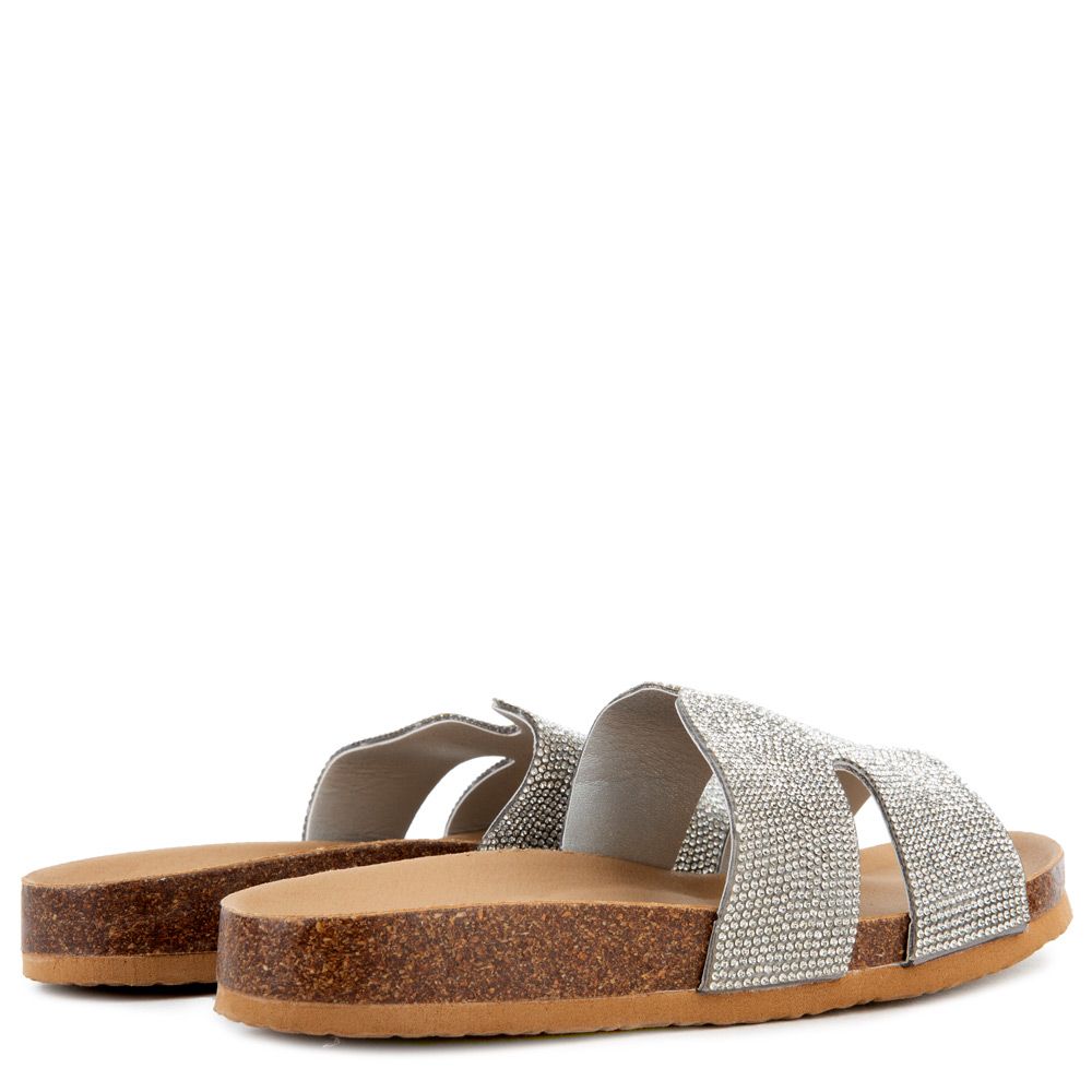 FOREVER LINK INTERNATIONAL Berk-47 Rhinestone Sandals BERK