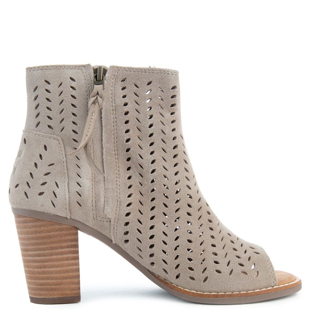 TOMS Majorca Peep Toe in Desert Suede/Perforated Leaf 10010014 - Shiekh