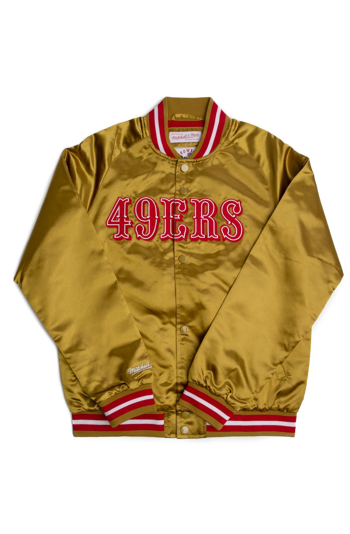 gold 49ers jacket mitchell and ness