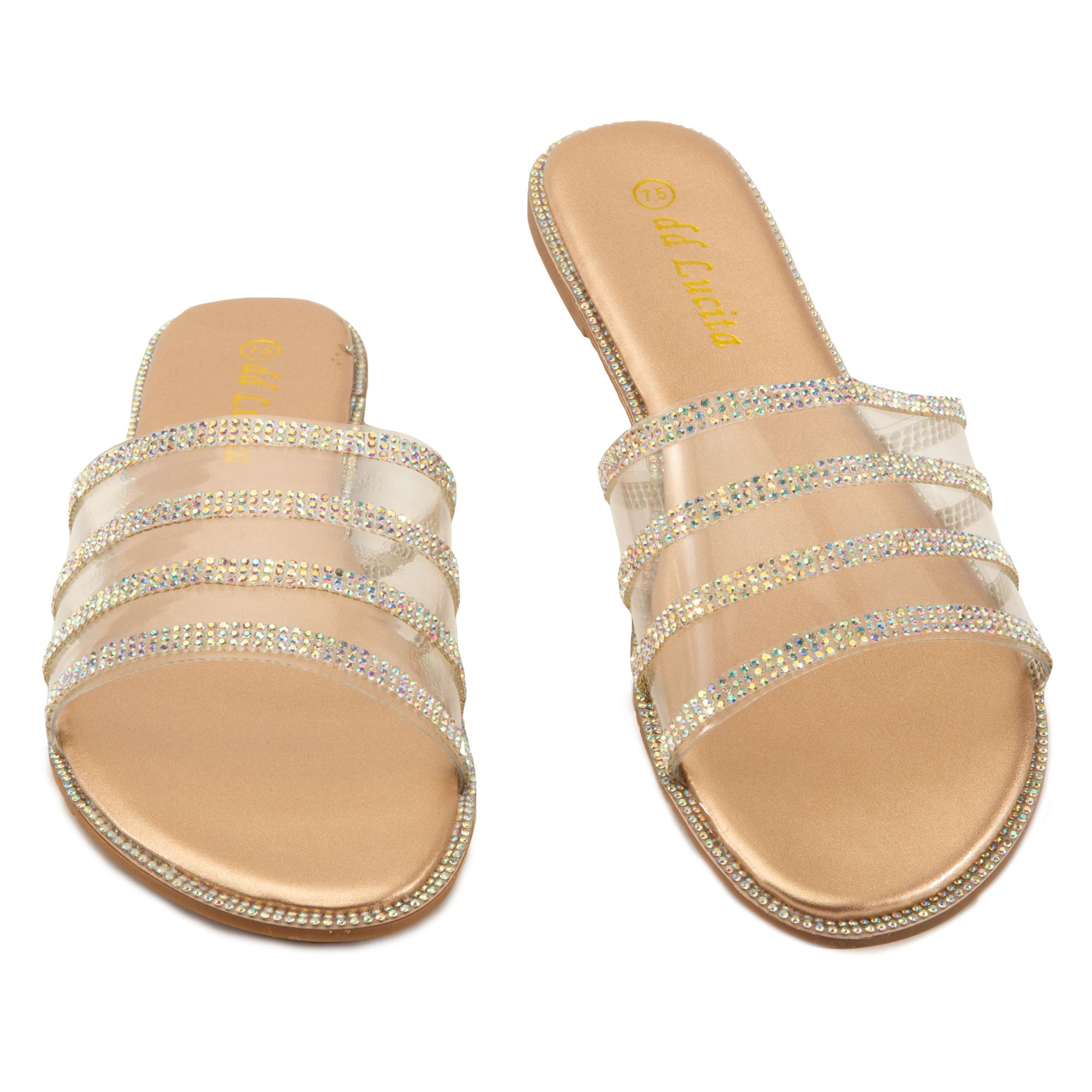 SUPER TRADERINC. Sarah-003 Rhinestone Sandals SARAH-003-CHAM - Shiekh