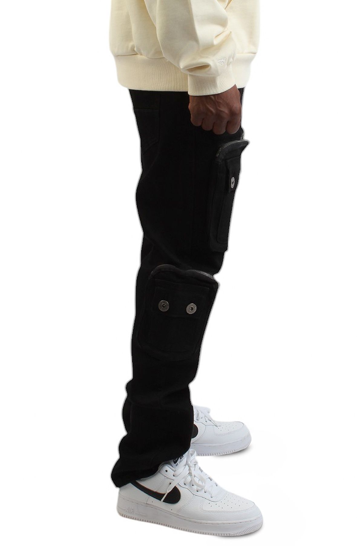 RU WAVE Jeffery Cargo Denim Pants RUK-24113BLK - Shiekh