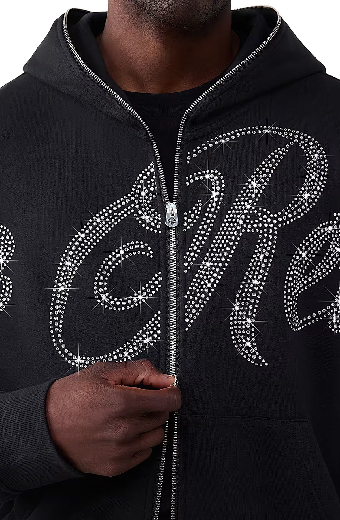 TRUE RELIGION rhinestone script boxy zip hoodie 110341-1001 - Shiekh TRUE RELIGION rhinestone script boxy zip hoodie 110341-1001 - Shiekh