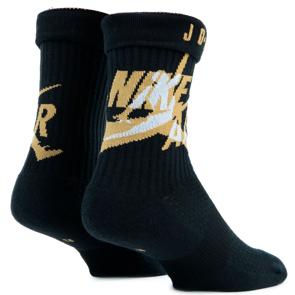 gold jordan socks