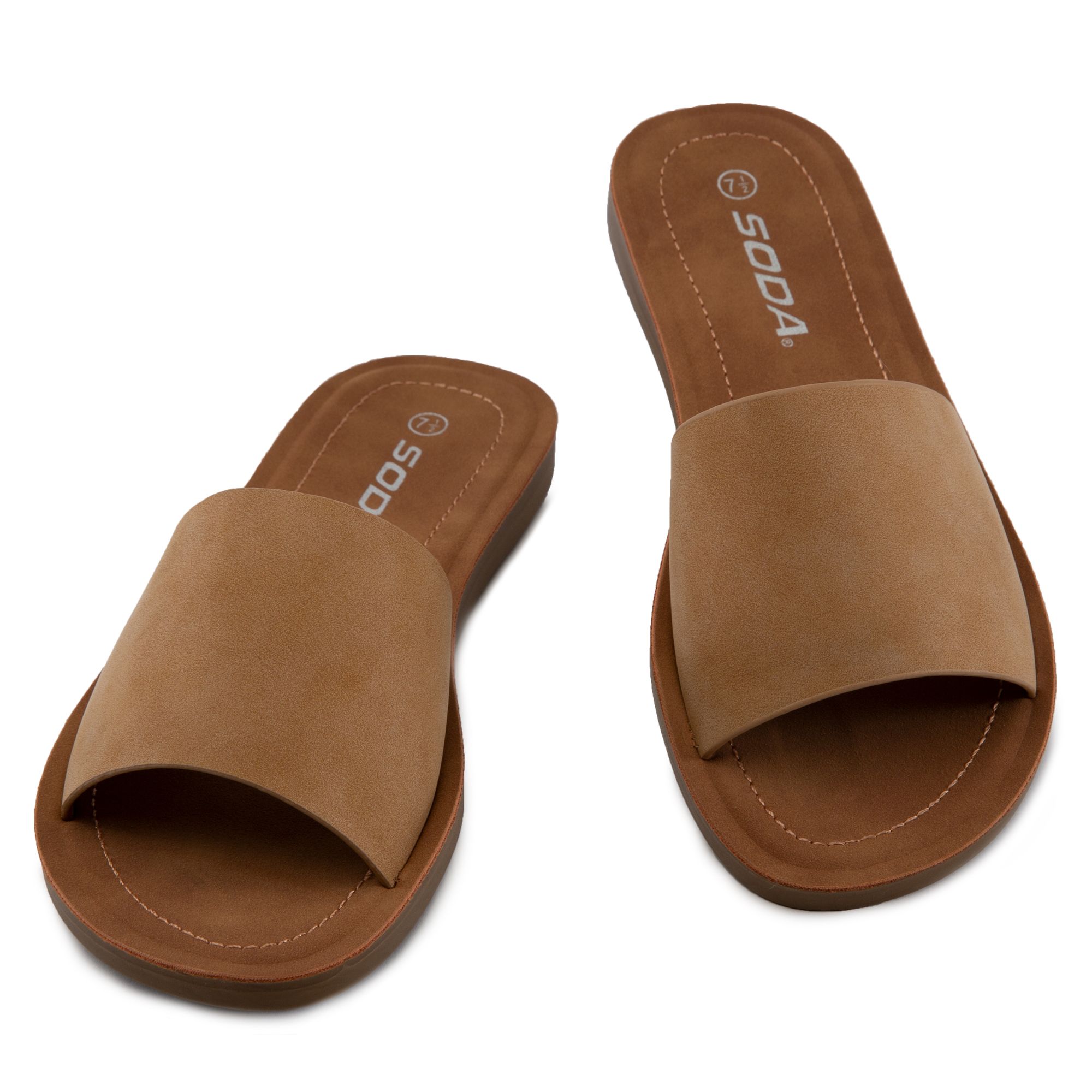 camel flat sandals