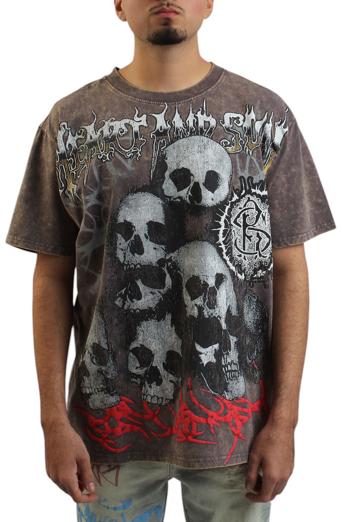 トップス PPFM Tohato skull damage design tee PPFM Tohato skull damage design tee