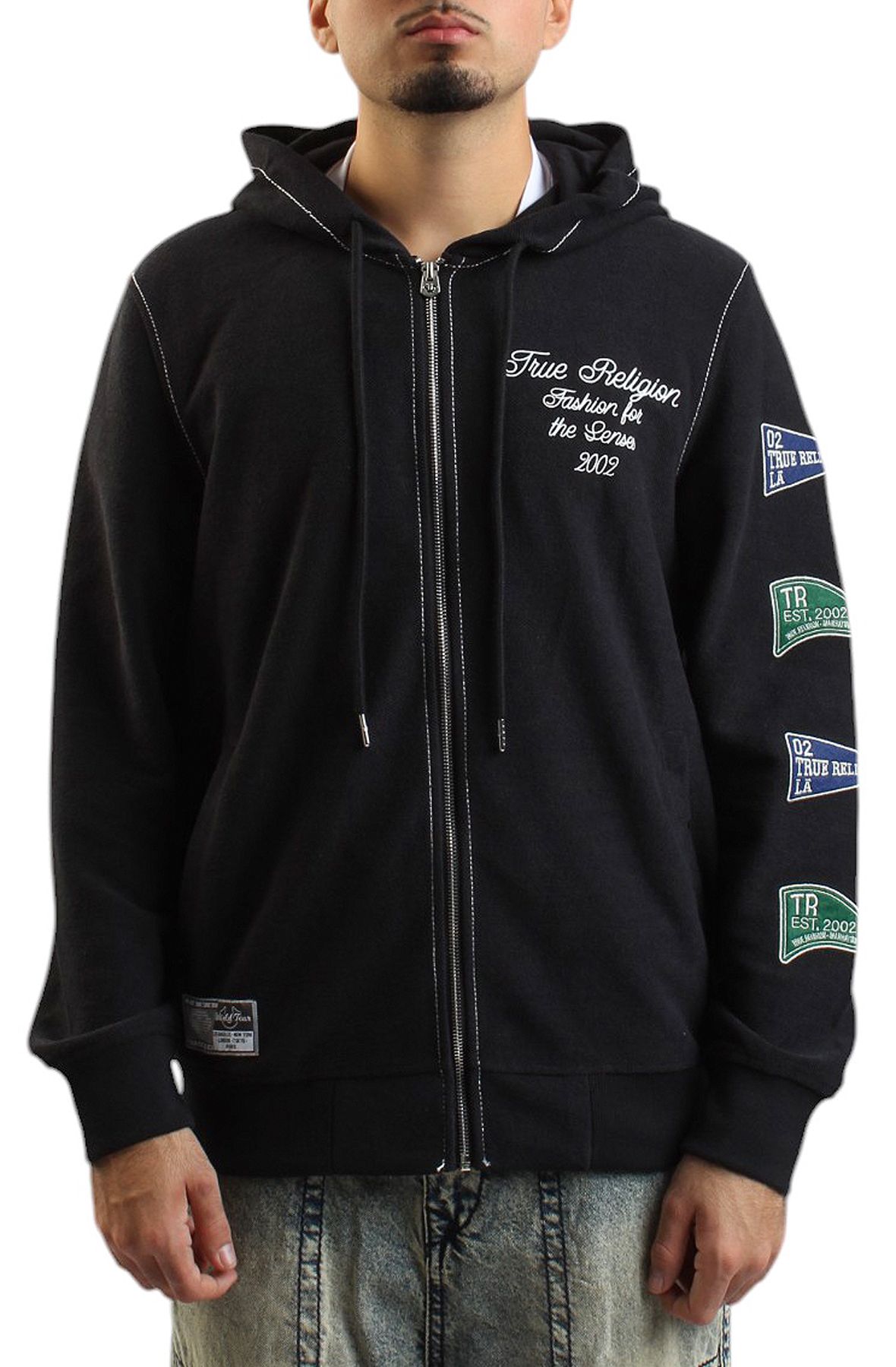 邦楽 CFN MALIK MADE MA WHOLE HOOD SWAGED UP TRUE RELIGION French Terry Zip Hoodie 109387-JETBLK - Shiekh