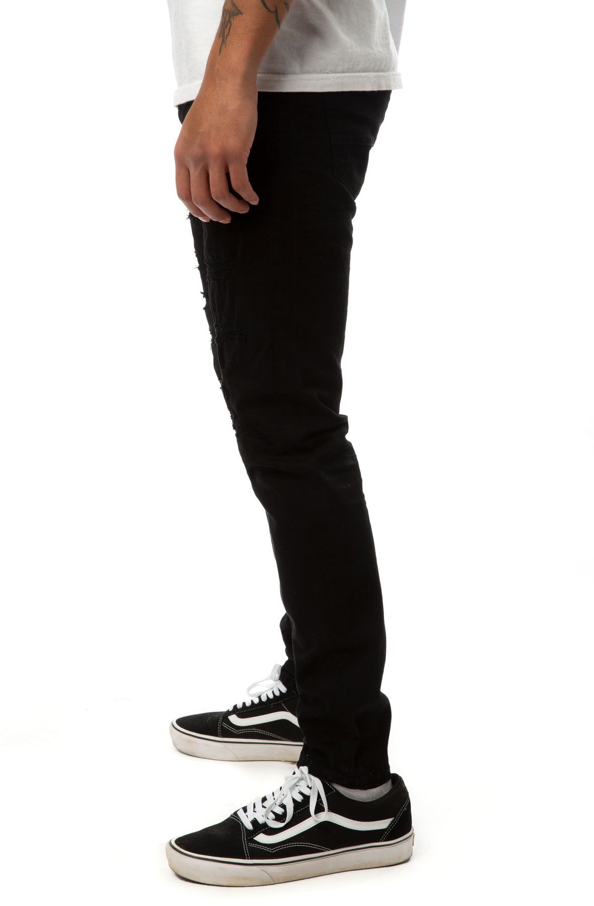 BRIAN BROTHERS INC. Sean Ripped Basic Denim JR91521R-BLK - Shiekh