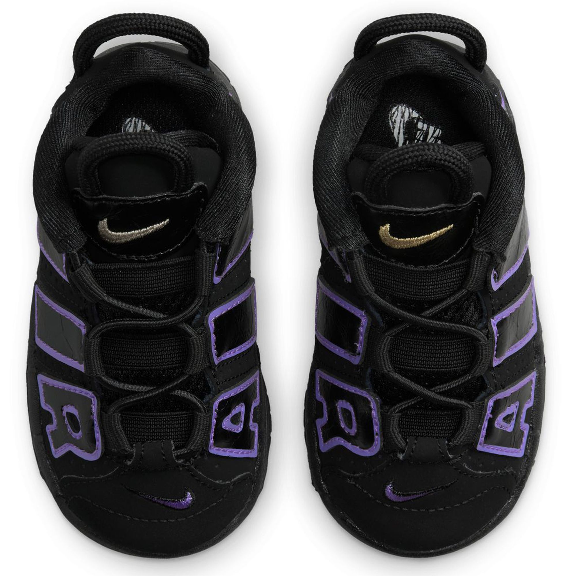 NIKE Toddler Air More Uptempo DX5956 001 - Shiekh Nike Air Kids Black and Purple Sneakers size 7 Nike Air More Uptempo Black Grape main image 1