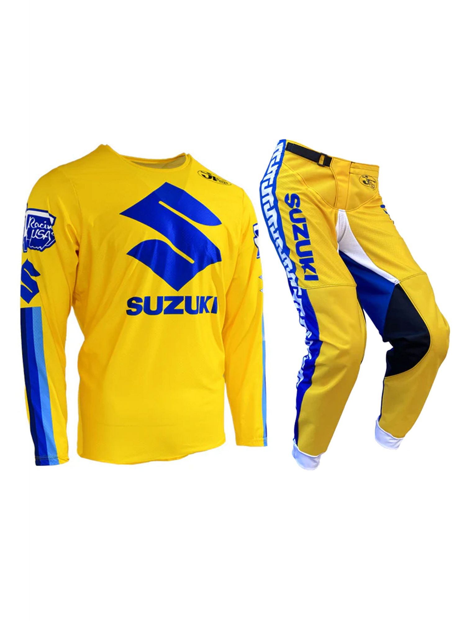 JT RACING MX Gear Combo: Suzuki Team Jersey and Moto Pants