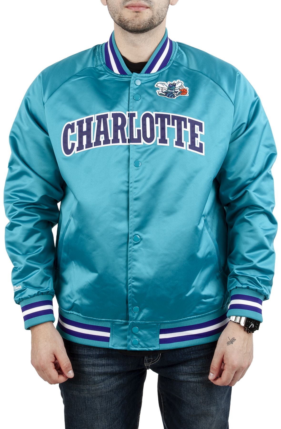 Primetime Lw Satin Jacket Charlotte Hornets - Shop Mitchell & Ness  Outerwear and Jackets Mitchell & Ness Nostalgia Co.